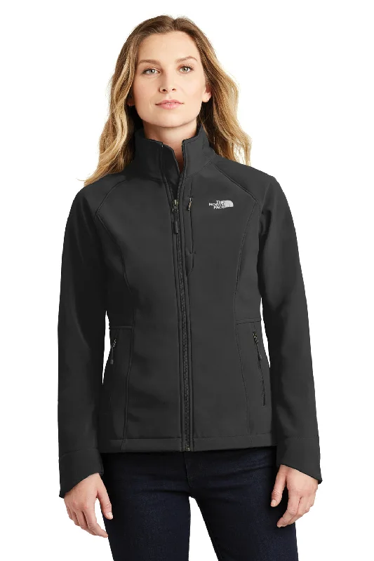 The North Face Womens Apex Barrier Wind & Resistant Full Zip Jacket - Black Fur-Lined Aviator Coat