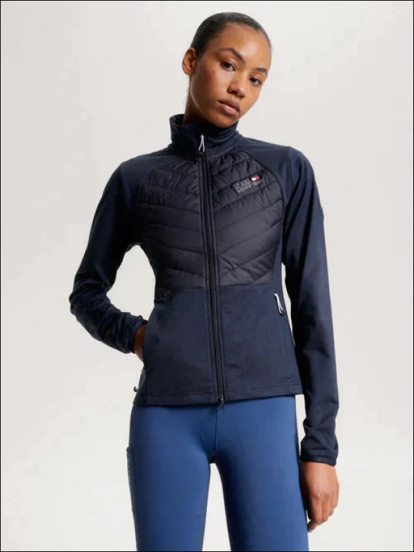 Tommy Hilfiger Womens Thermo Hybrid Jacket - Desert Sky Fleece Down Feather