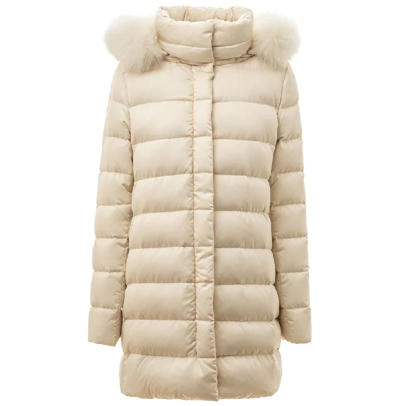 White Polyester Jackets & Coat Fleece Jacket Down Jacket Feather Jacket