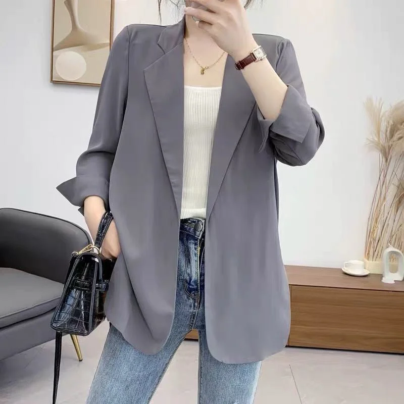 Women Loose Sunscreen Clothes Mid-length Air Conditioning Cardigan Chiffon Small Suit Jacket Warm Hooded Poncho