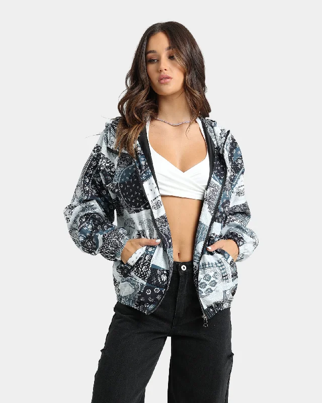 XXIII Women's Mylah Bandana Puffer Jacket Black/White Fitted Jacket Loose Jacket Oversized Jacket