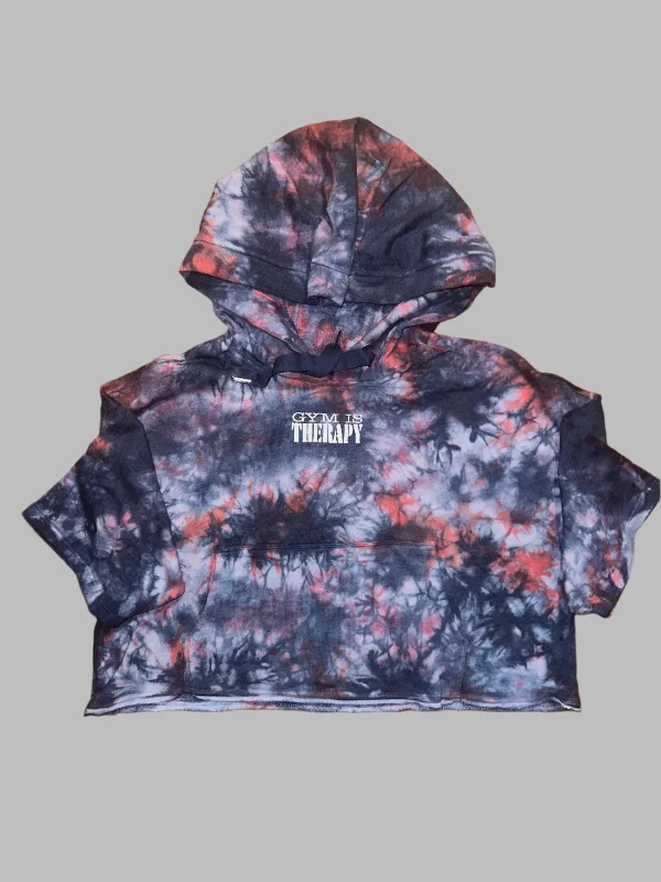 Gym Is Therapy Oversized Anemone Tie-Dye Hoodie Hoodie with Hem Contrast Bold Stylish