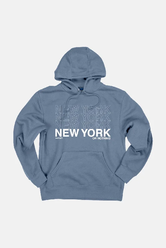 New York or Nothing Hoodie Baltic Hoodie with Illustration Artistic Creative