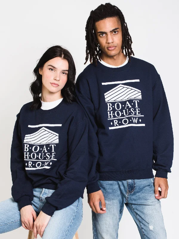 BOATHOUSE RETRO BH LOGO FLOCK - NAVY - CLEARANCE Hoodie with Toggle Buttons Decorative Unique