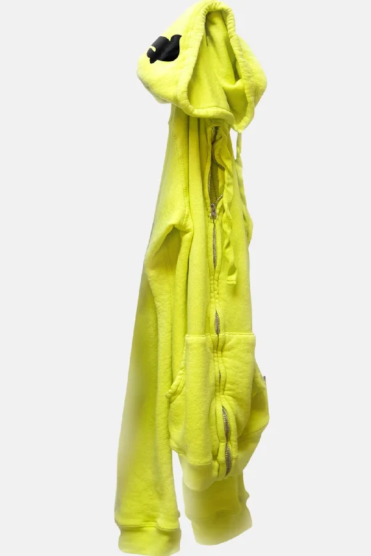 SUPERFLUFF Lux Zip Hoodie Gloyellow Hoodie with Reflective Safety Nightwear