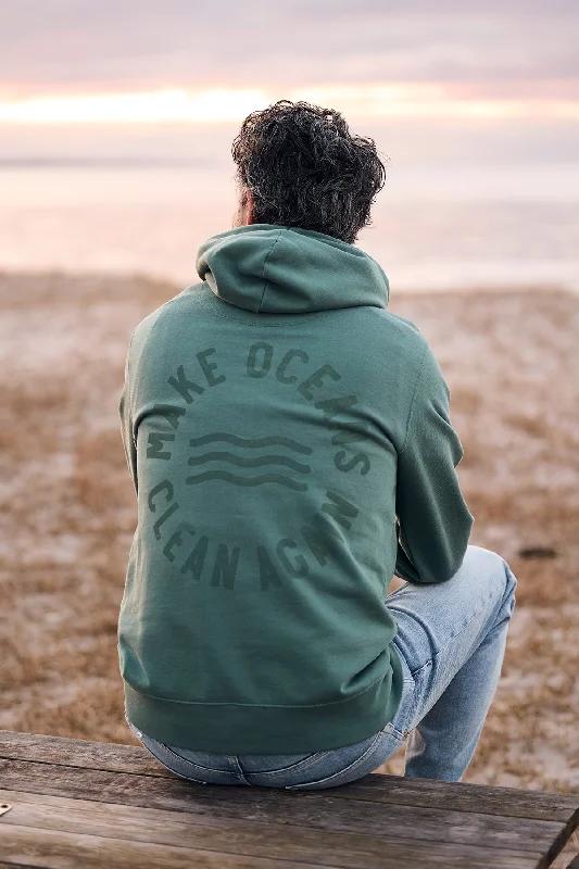 Hoodie "Make Oceans Clean Again" Cotton Hoodie Fleece Lining Warmth