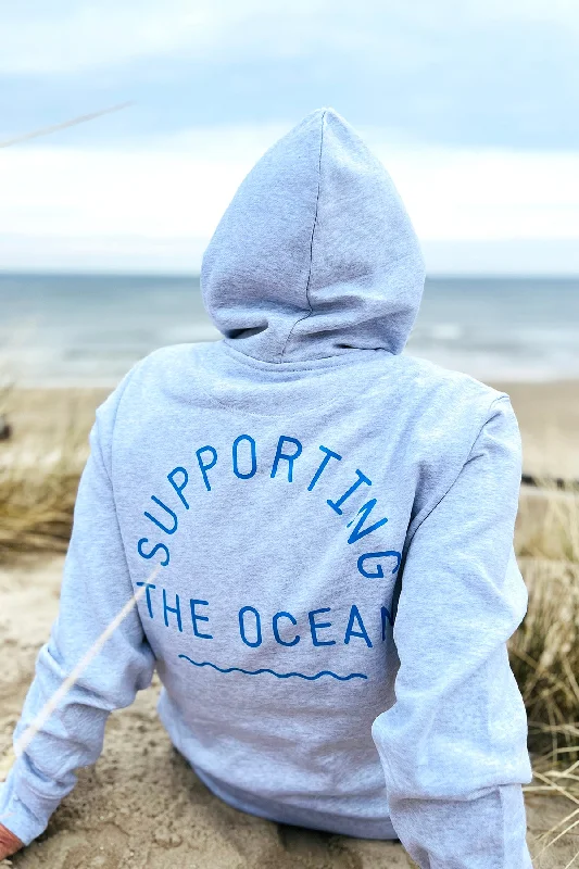 Hoodie "Supporting the Ocean" Hoodie with Turtle Neck Cozy Winter