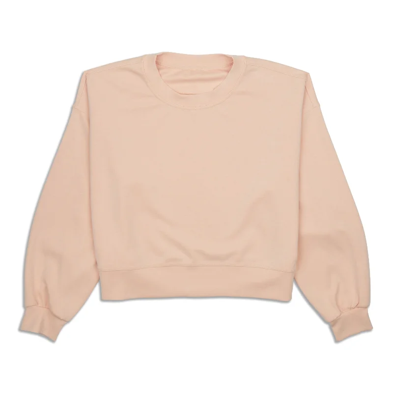 Perfectly Oversized Cropped Crew Hoodie with Batwing Sleeves Loose Dramatic