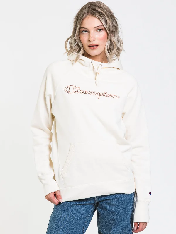 CHAMPION POWERBLEND EMBROIDERED SCRIPT PULLOVER HOODIE  - CLEARANCE Hoodie with Slim Fit Tailored Modern