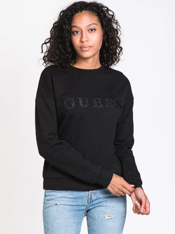 GUESS TONAL EMBROIDERED CREW  - CLEARANCE Hoodie with Slim Fit Tailored Modern