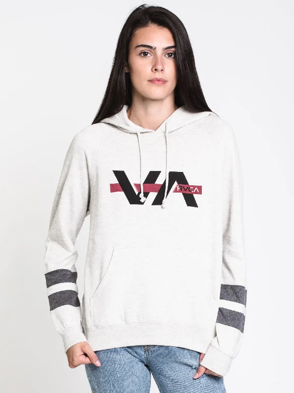 WOMENS VA BAR PULLOVER HOODIE - LT GREY - CLEARANCE Hoodie with Relaxed Fit Easy Casual