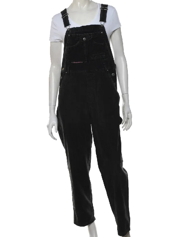 1990s Black Corduroy Dungarees - W34 L29 Versatile Everyday Shorts