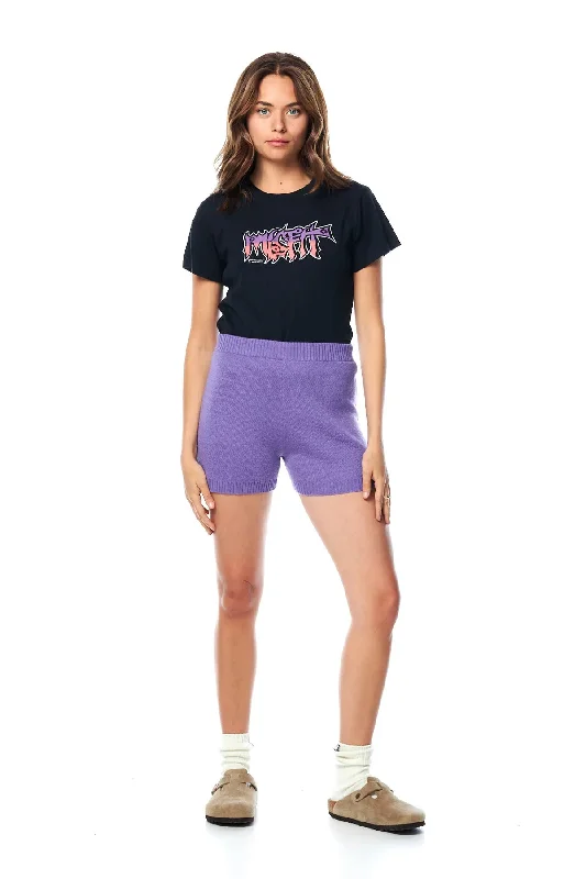 MISFIT DE MUUD KNITTED SHORT - VIOLET Stretch High-Waist Shorts