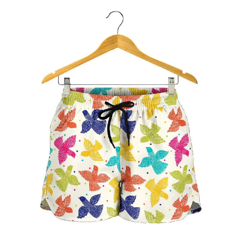 Pigeon Pattern Print Design 01 Women Shorts Casual Wide-Leg Shorts