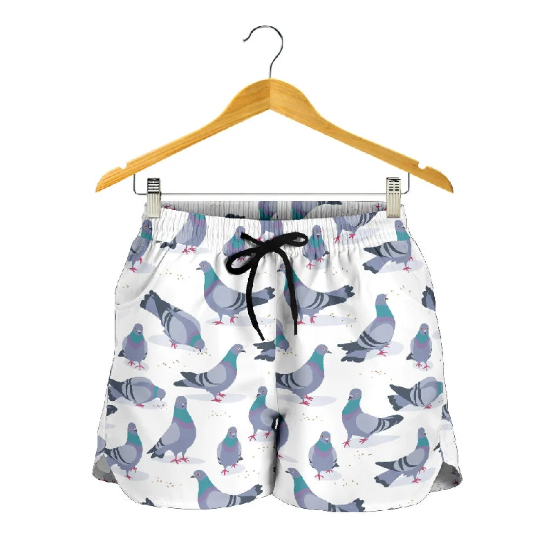 Pigeon Pattern Print Design 03 Women Shorts Effortless Pull-On Shorts