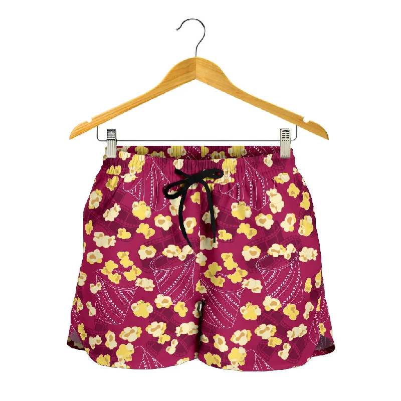 Popcorn Pattern Print Design 02 Women Shorts Comfy Drawstring Shorts