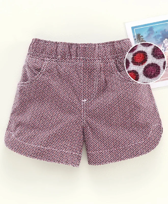 Girl's Polka Print Design Hot Short Loose Fit Shorts