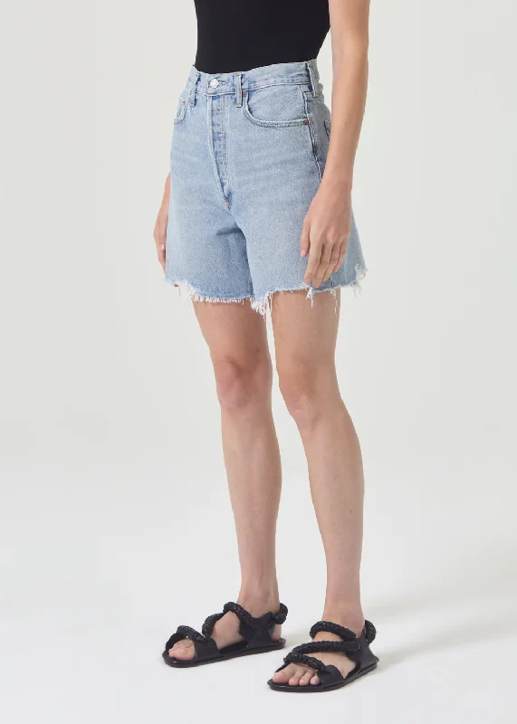 Stella High Rise Baggy Short In Agreement Scalloped Hem Shorts