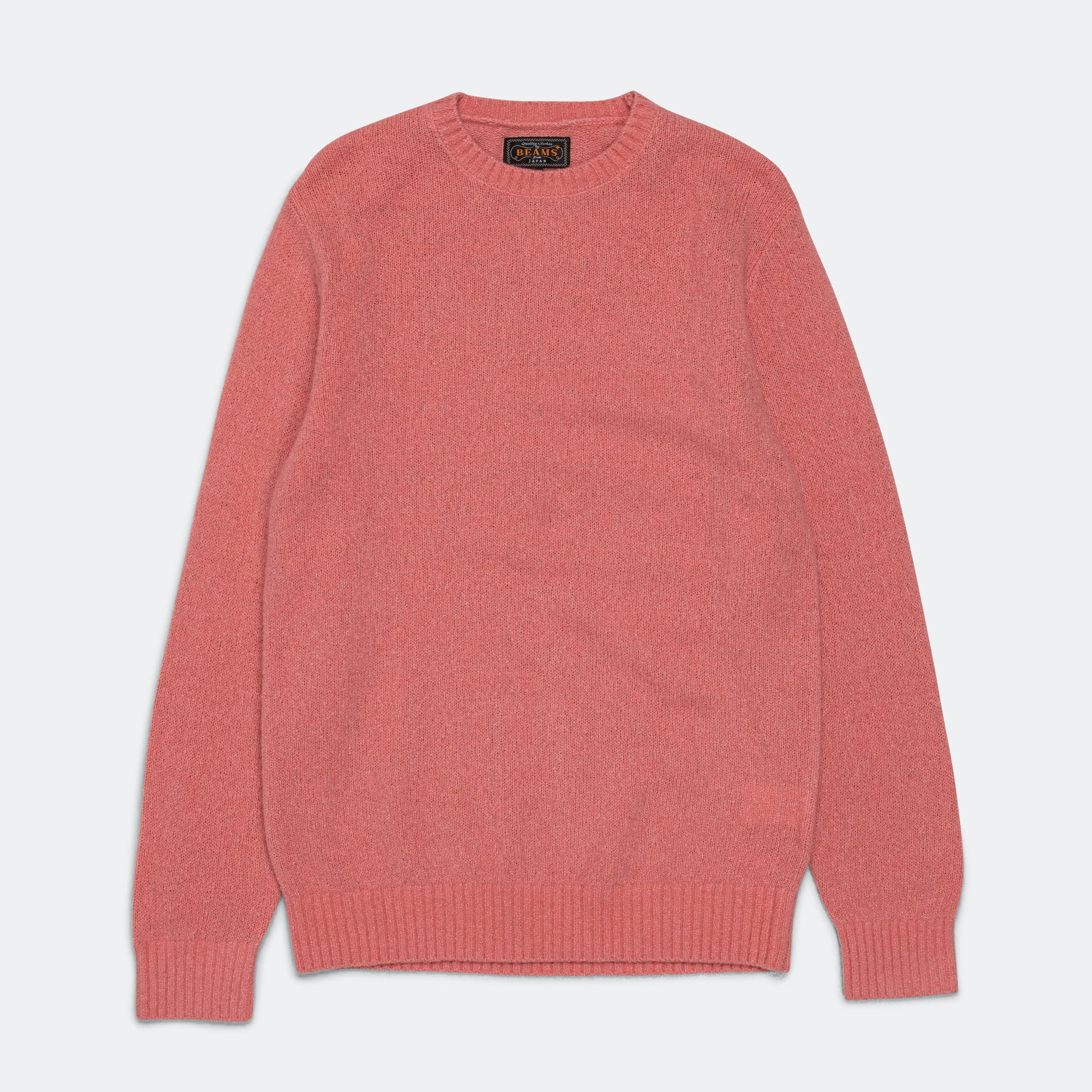 7G Cashmere/Silk Crew - Pink Cropped Wool Sweater