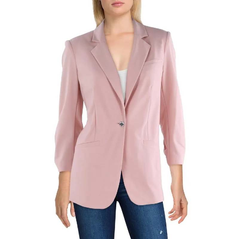 Calvin Klein Womens Crepe Business One-Button Blazer Women's Classic Suit