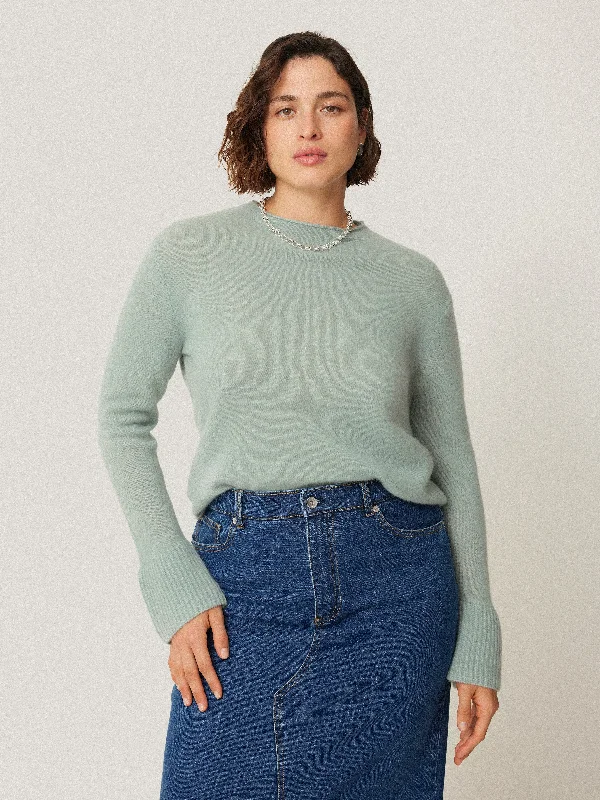 Cloud Cashmere Eldon Jumper | Blue Haze Breathable Wool Sweater