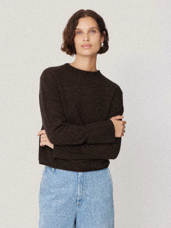 Cloud Cashmere Eldon Jumper | Brown Fitted Office Sweater