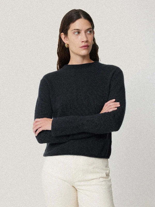 Cloud Cashmere Eldon Jumper | Navy High-Quality Wool Knit