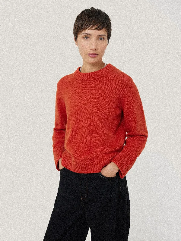 Compact Wool Cashmere Blend Jumper | Orange Classic Cashmere Blend