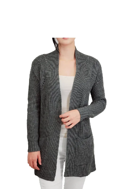 Women's Stylish Drape Long Sleeve Sweater Cardigan Jacket with Two Pockets HK8189 Classic Cable Sweater