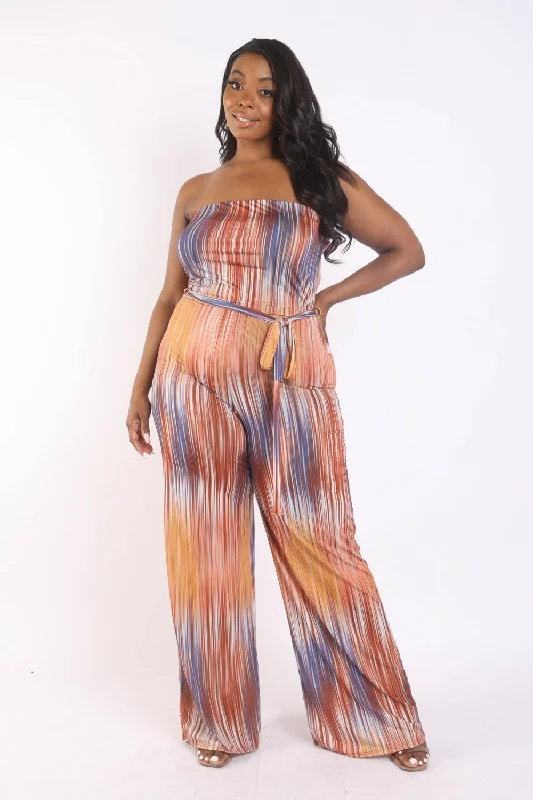 FZ Women's Plus Size Printed Tube Jumpsuit Women's Boutique Suit