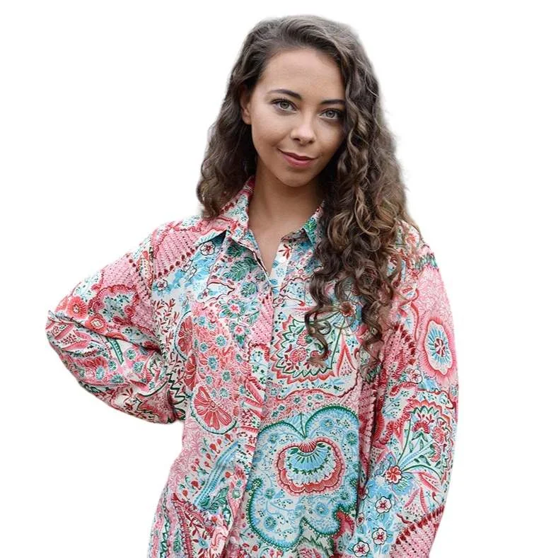 Mila Long Sleeve Shirt Floral Dress Relaxed Cozy Jumper