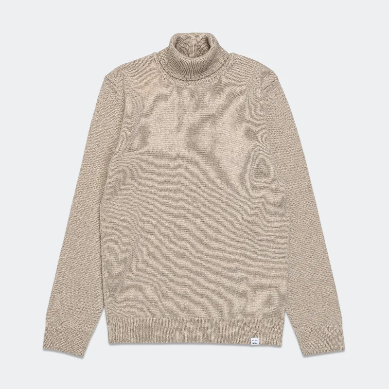 Kirk Merino Lambswool Turtleneck - Oatmeal Trendy Oversized Sweater