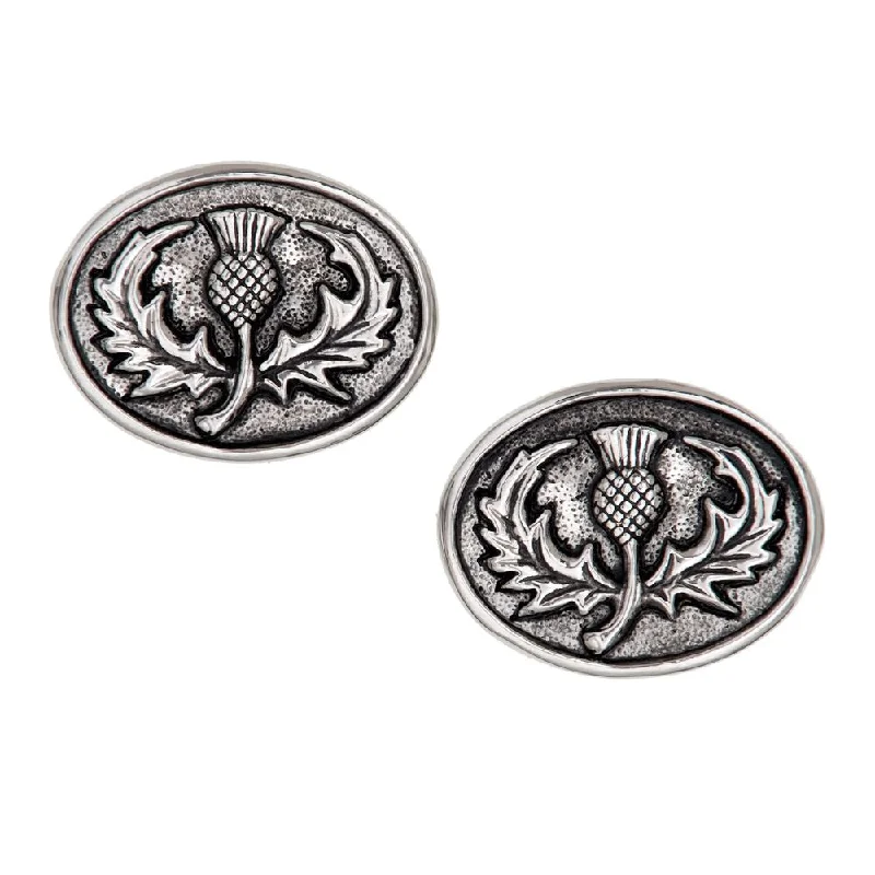 Oval Thistle Cufflinks Relaxed Street Style