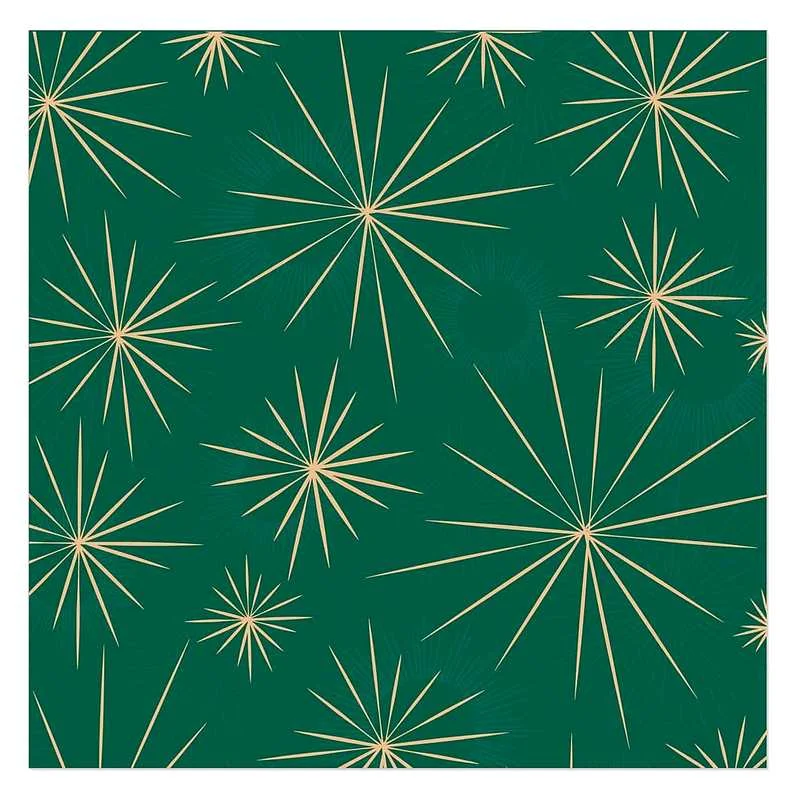 Paper Napkins Gold Stars on Green Chic Relaxed Fit