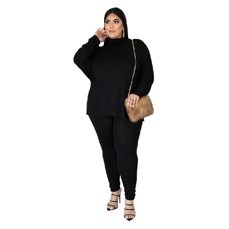 FZ Women's Plus Size Split Long-Sleeved Pants Suit Women's Fashion Blazer